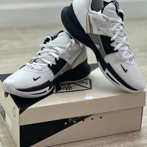 Nike Kyrie Low 5 Black and White Basketball Shoes with Gold Detail
